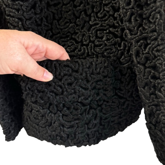 Vintage Astrakin Lepshire Black Curly Persian Lamb Wool Short Coat Mink … - Picture 6 of 16